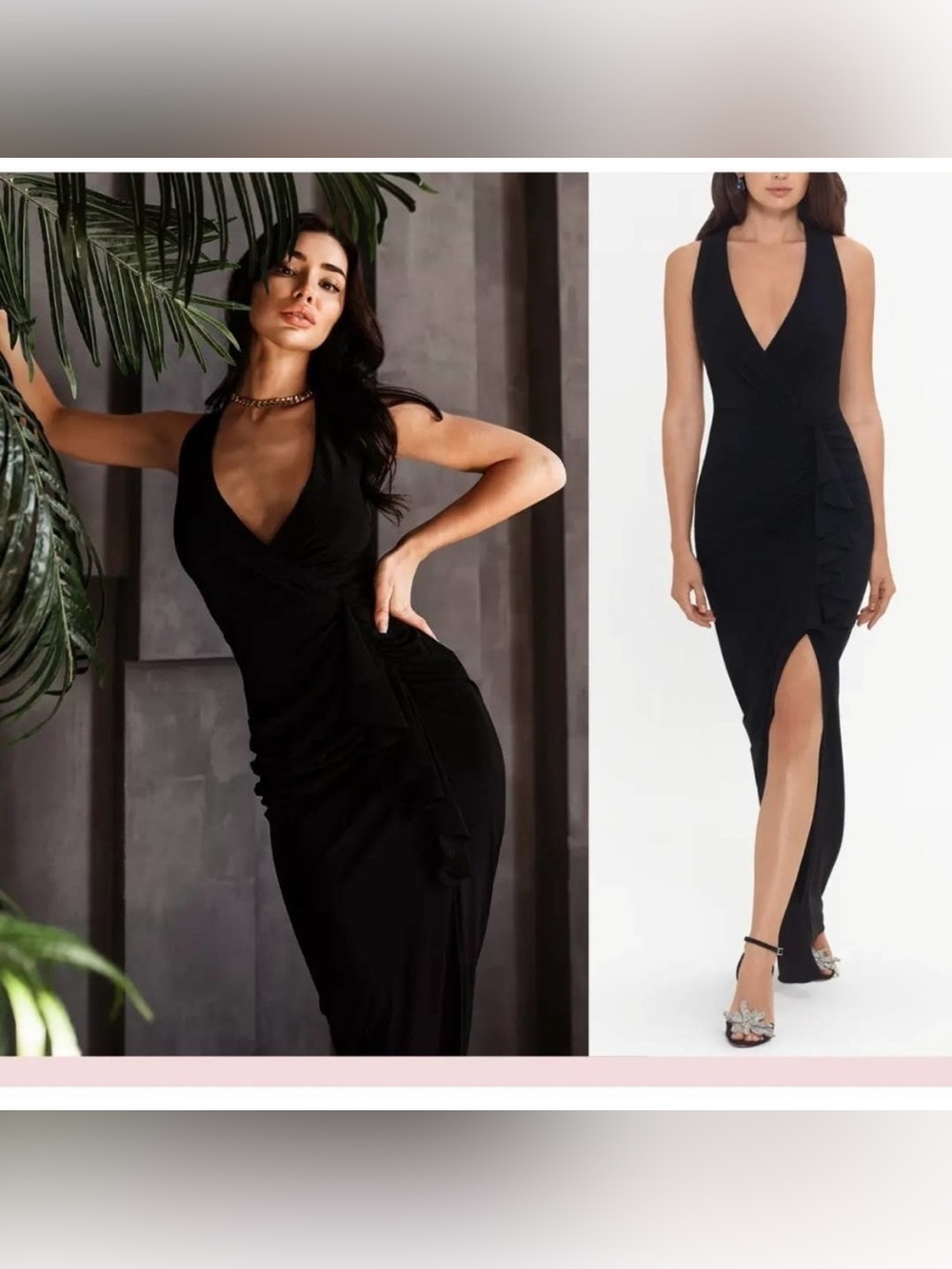 Betsy & Adam NWT Black Ruched Sleeveless Evening Gown Formal SZ 6P GALA Evening - Picture 7 of 15